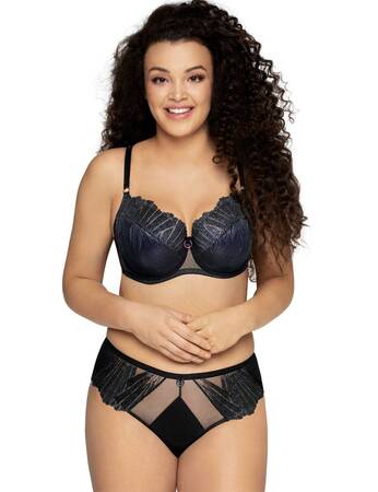 Бюстгальтер со сшивной чашкой plus size и блестящей отделкой